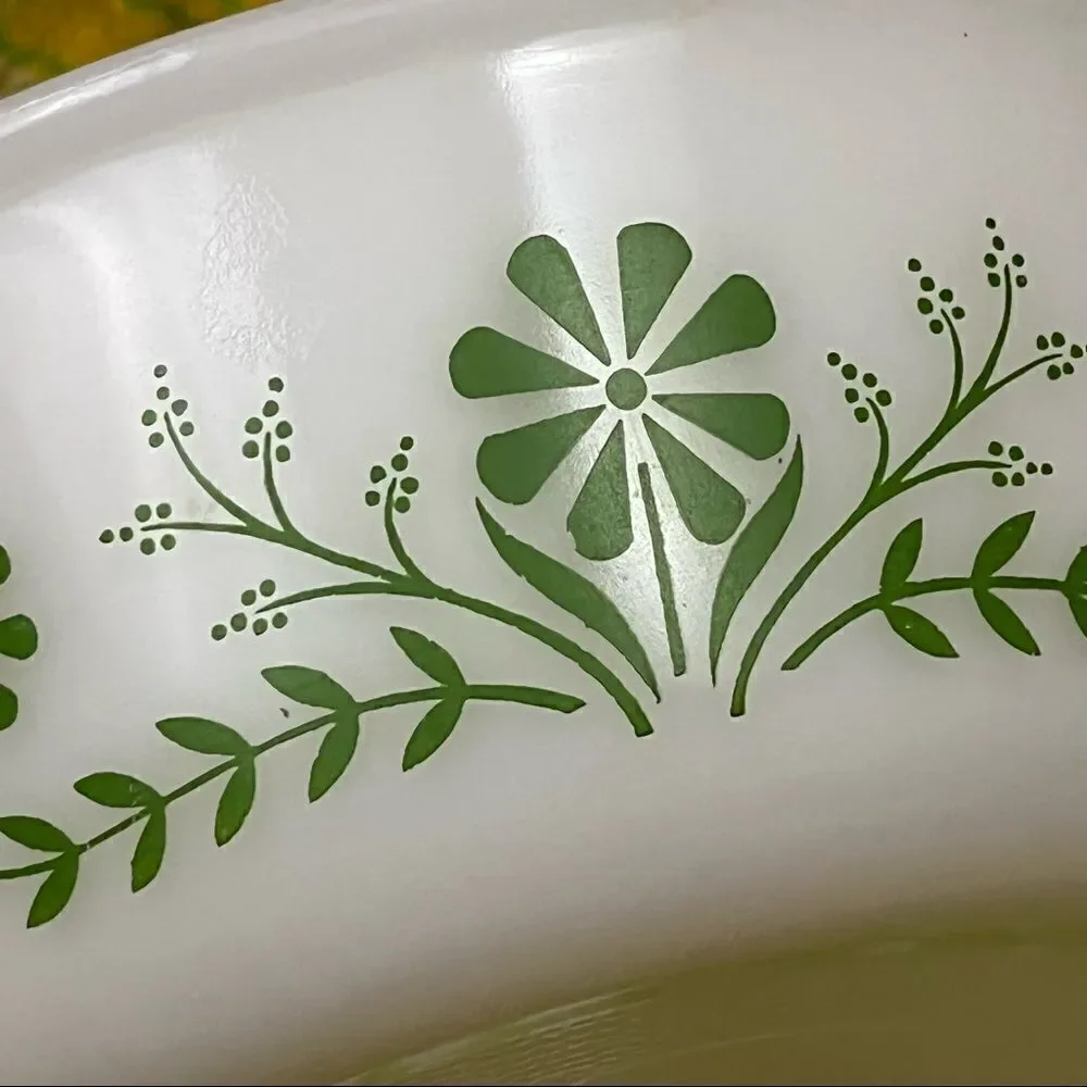 Vintage Glasbake 2 Quart Spring Blossom Round Casserole Dish